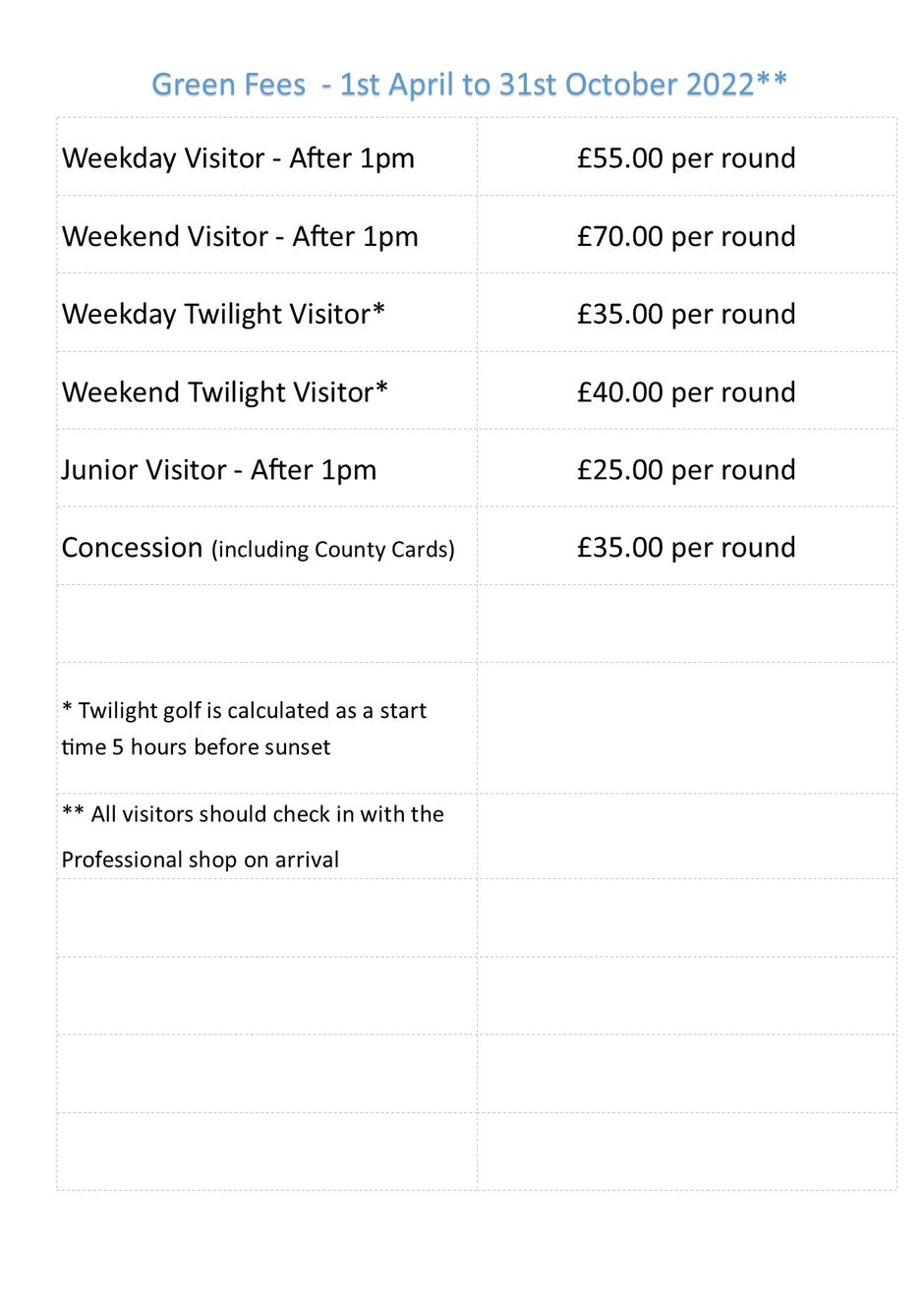 Green Fees Green Fees